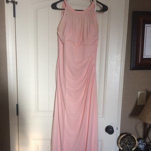 Baby Pink long halter top dress